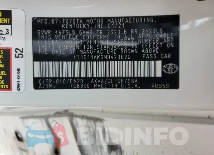 4T1G11AK6MU429820 Photo# 12