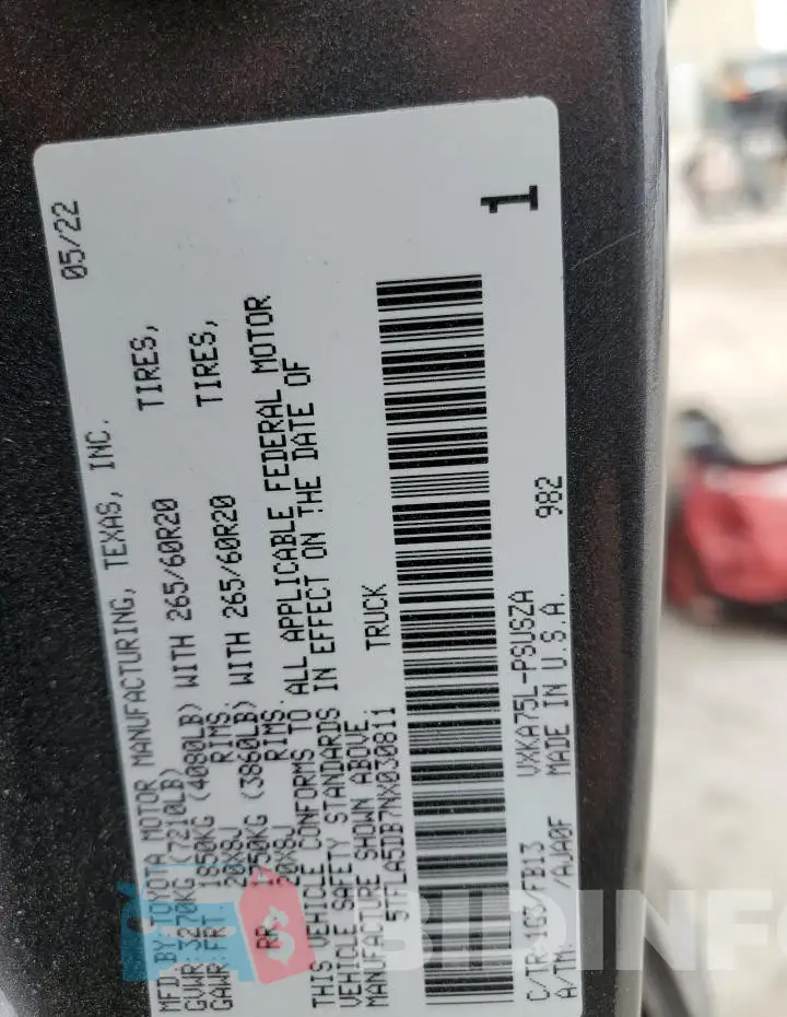 5TFLA5DB7NX030811 Photo# 12