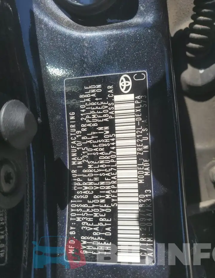 5YFEPRAE7LP074445 Photo# 13