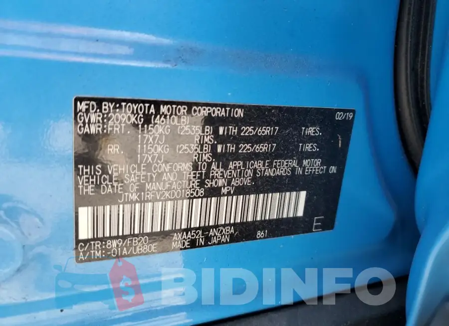JTMK1RFV2KD018508 Photo# 13