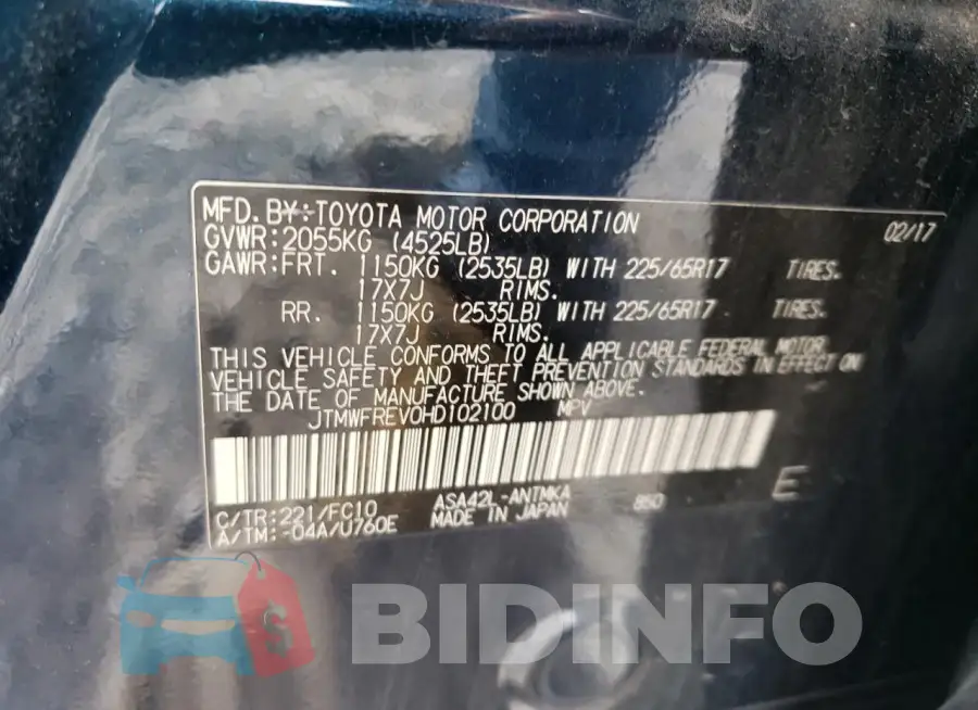 JTMWFREV0HD102100 Photo# 14