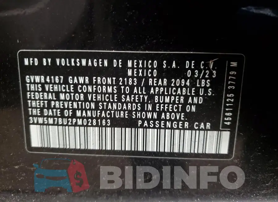 3VW5M7BU2PM028163 Photo# 12