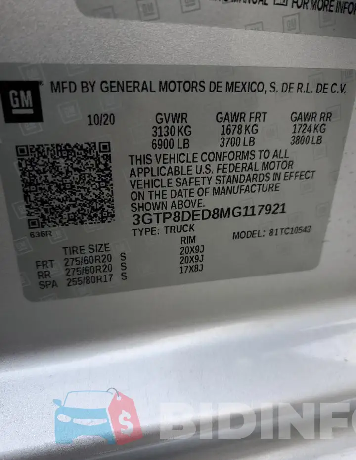 3GTP8DED8MG117921 Photo# 13