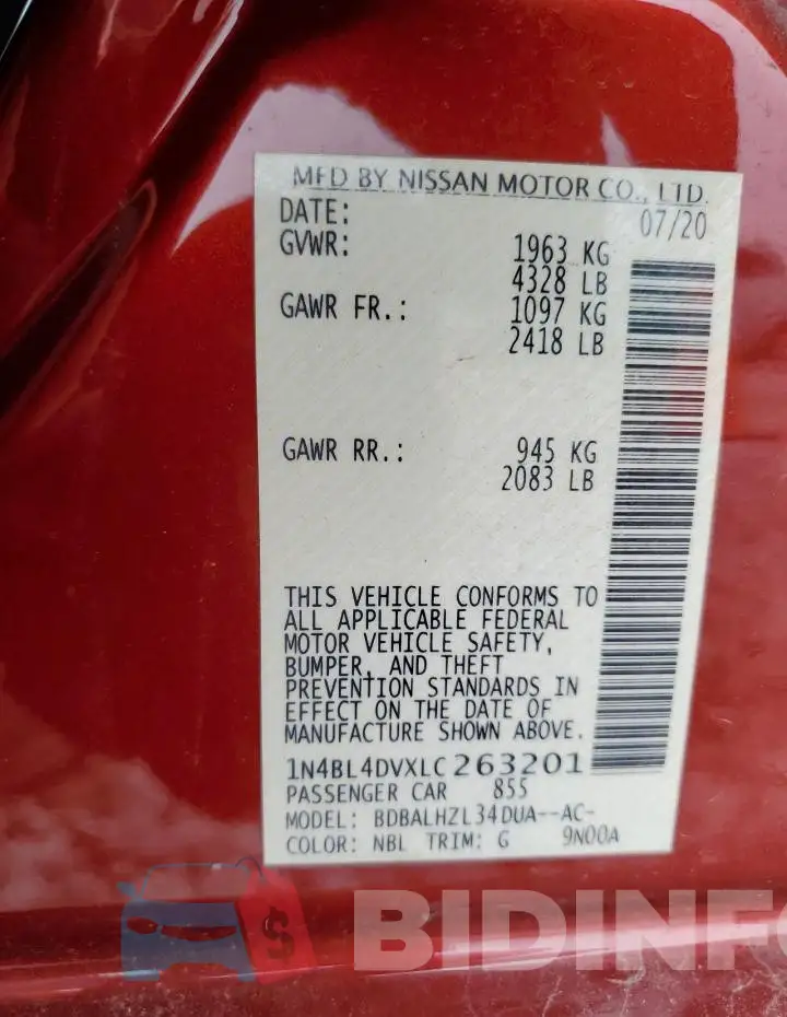 1N4BL4DVXLC263201 Photo# 12