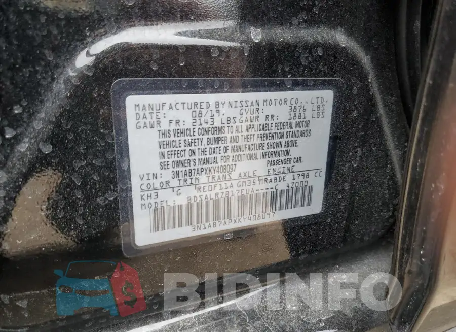 3N1AB7APXKY408097 Photo# 12