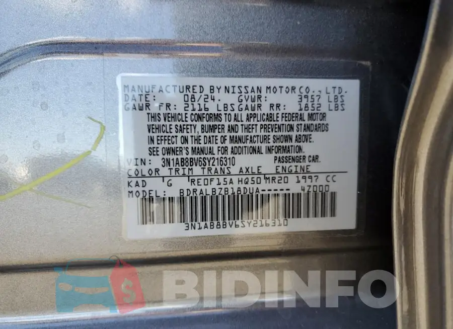3N1AB8BV6SY216310 Photo# 12
