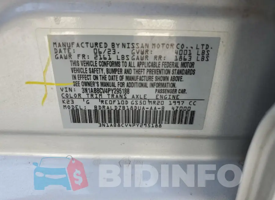 3N1AB8CV4PY295188 Photo# 13