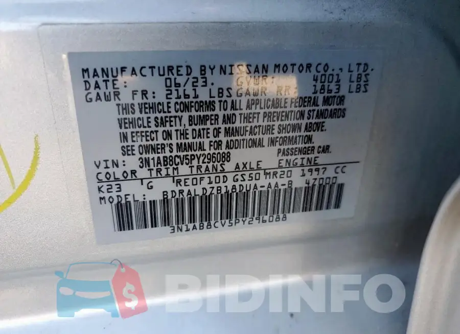 3N1AB8CV5PY296088 Photo# 12