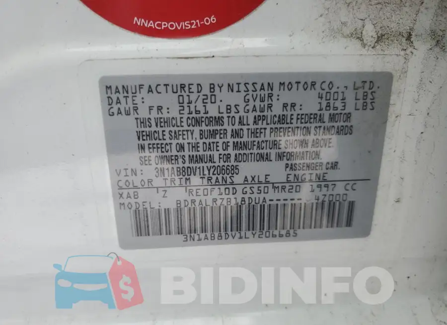 3N1AB8DV1LY206685 Photo# 13