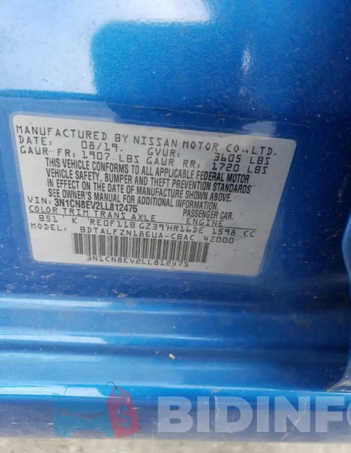 3N1CN8EV2LL812475 Photo# 13
