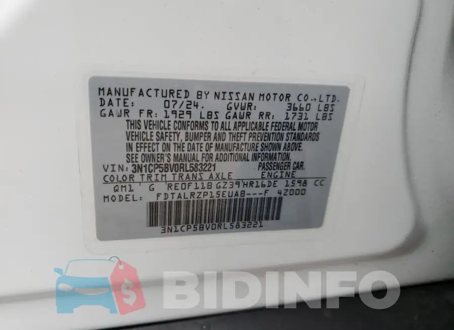 3N1CP5BV0RL583221 Photo# 13