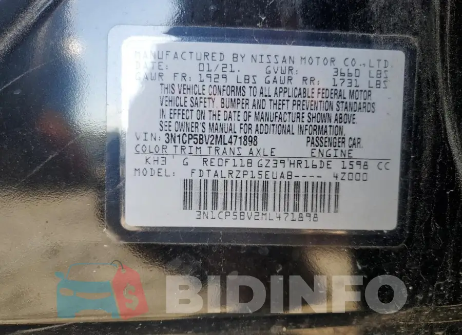 3N1CP5BV2ML471898 Photo# 13