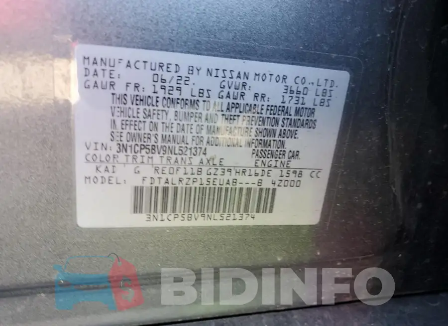 3N1CP5BV9NL521374 Photo# 12