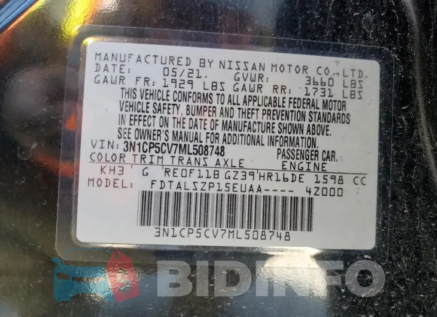 3N1CP5CV7ML508748 Photo# 14