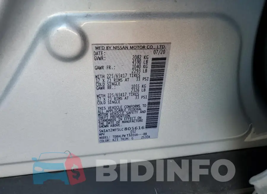 5N1AT2MT5LC805616 Photo# 13