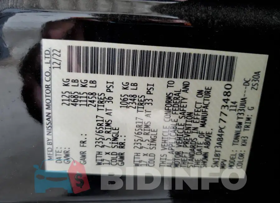 5N1BT3AB4PC773480 Photo# 13