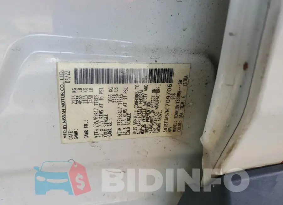 5N1BT3AB7NC709706 Photo# 12