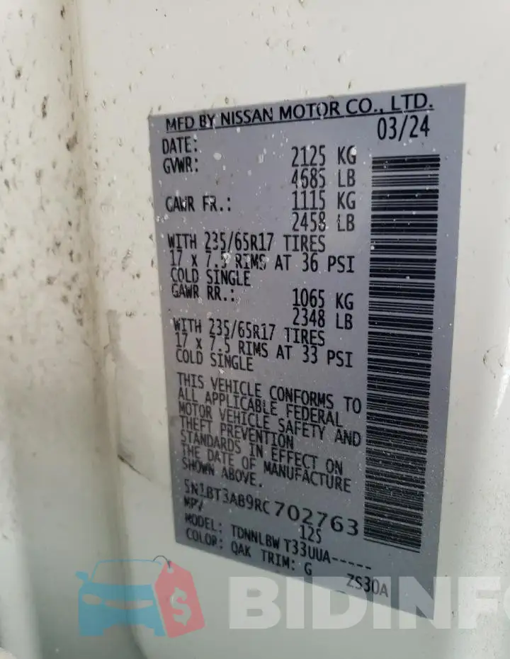 5N1BT3AB9RC702763 Photo# 13