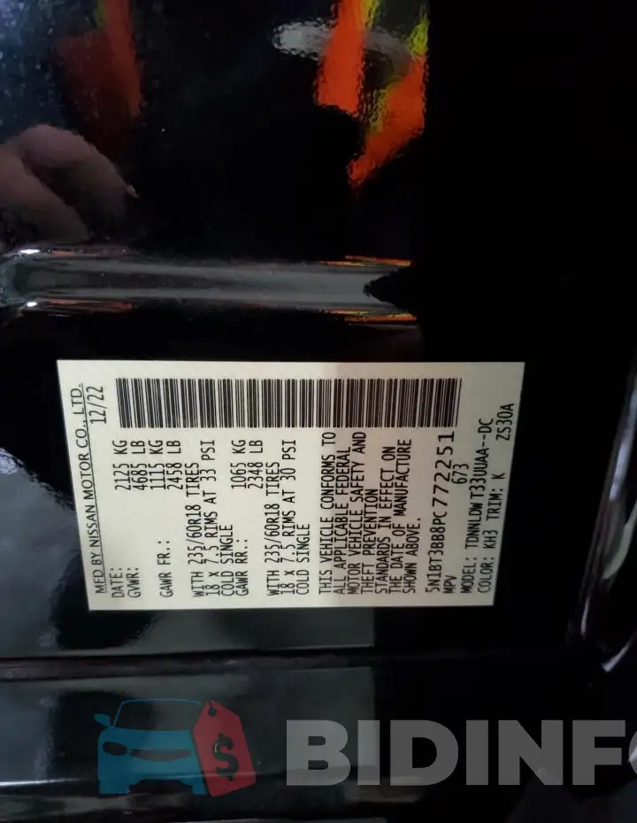 5N1BT3BB8PC772251 Photo# 14