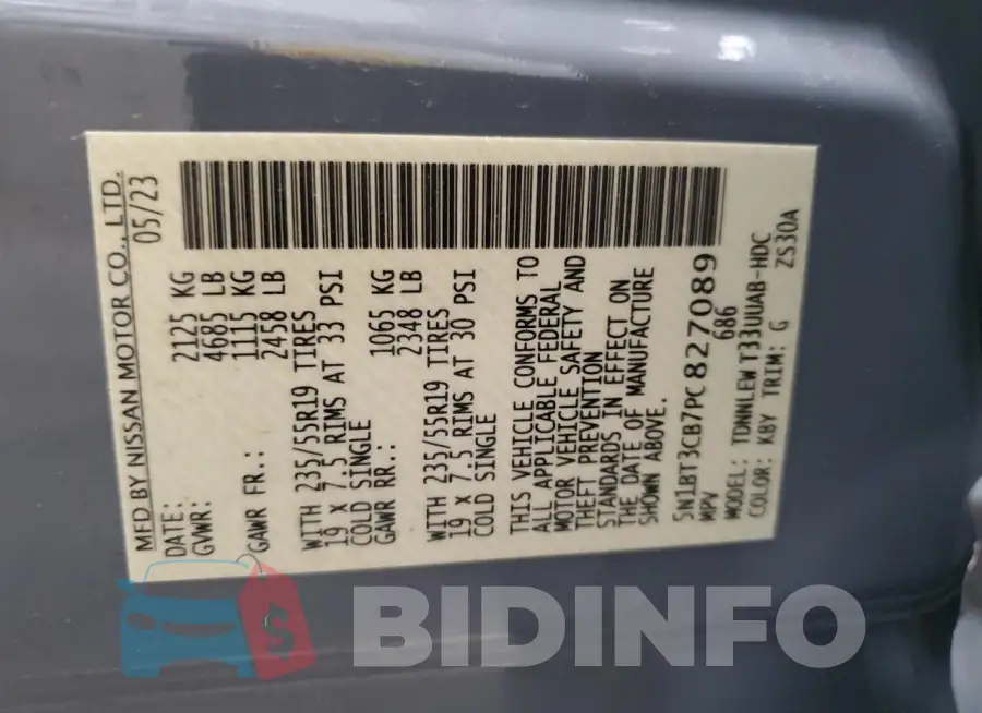 5N1BT3CB7PC827089 Photo# 13