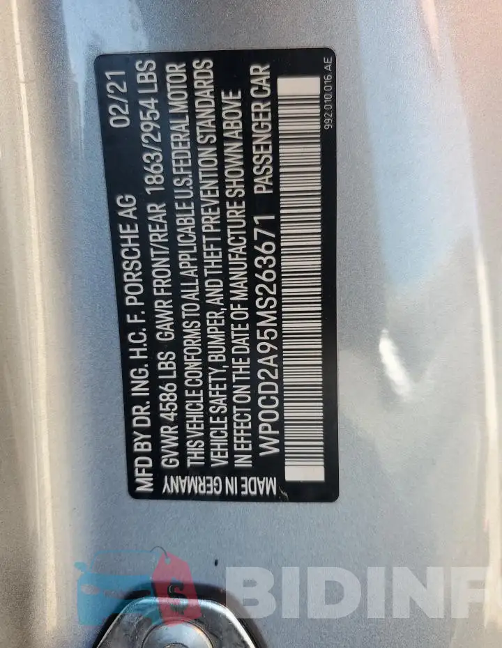 WP0CD2A95MS263671 Photo# 12