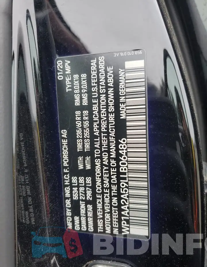 WP1AA2A59LLB06486 Photo# 13