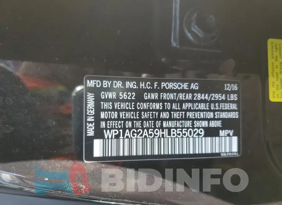 WP1AG2A59HLB55029 Photo# 14
