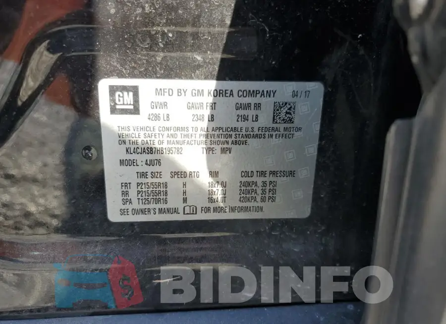 KL4CJASB7HB195782 Photo# 14