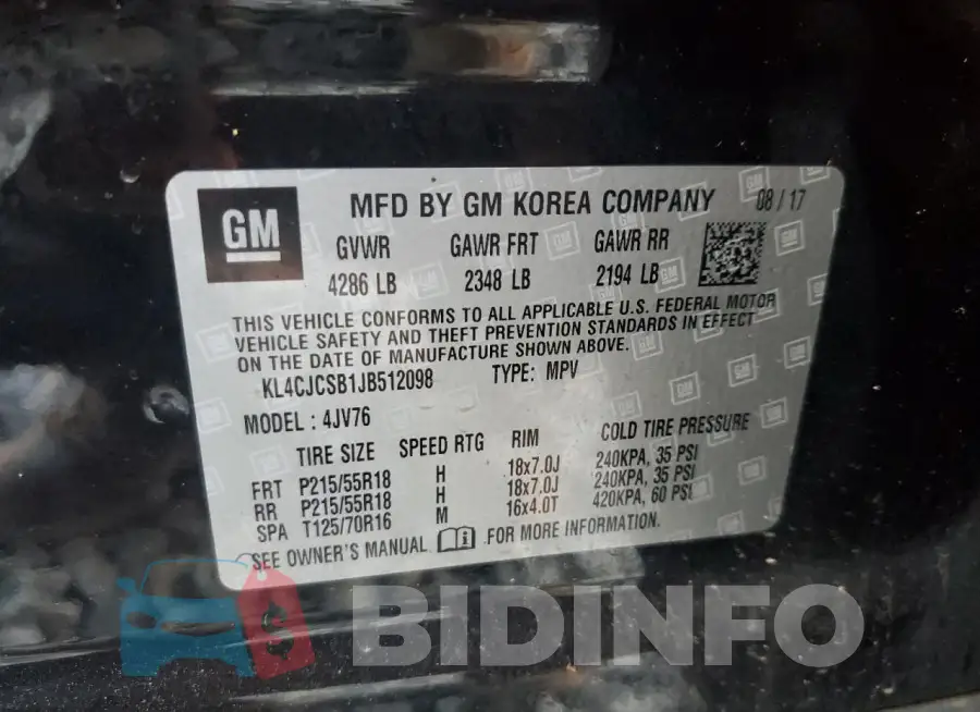 KL4CJCSB1JB512098 Photo# 14