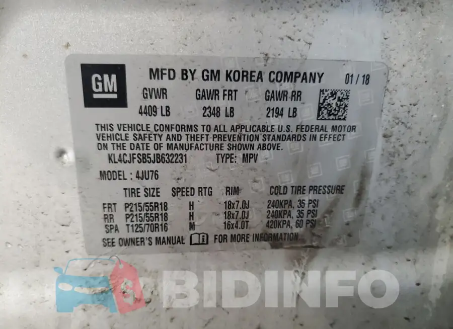 KL4CJFSB5JB632231 Photo# 13