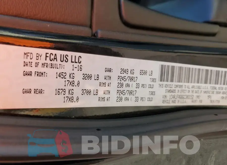 1C4RJFAG8GC303152 Photo# 12