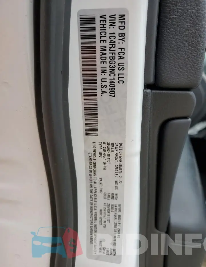 1C4RJFBG3NC140907 Photo# 13