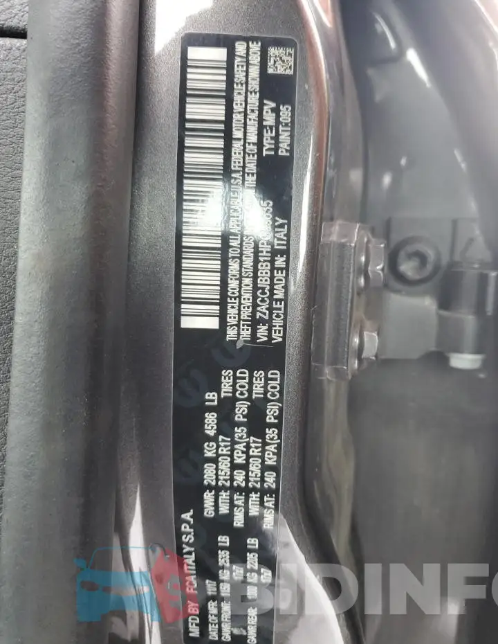 ZACCJBBB1HPG59635 Photo# 13