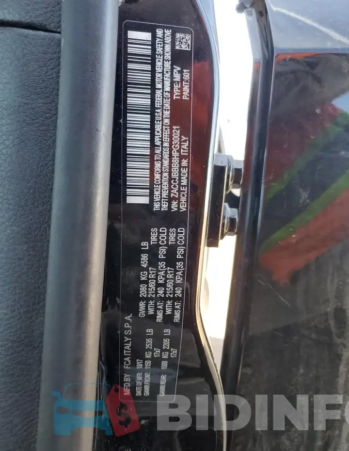 ZACCJBBB8HPG30021 Photo# 13