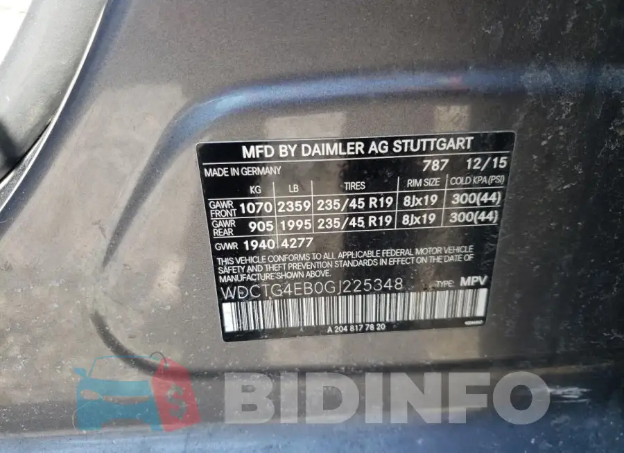 WDCTG4EB0GJ225348 Photo# 13