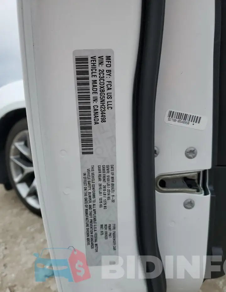 2C3CDXBG5NH234498 Photo# 12