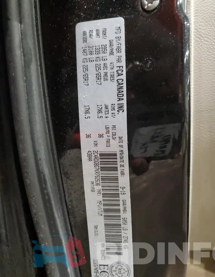2C4RDGBG7KR762636 Photo# 13
