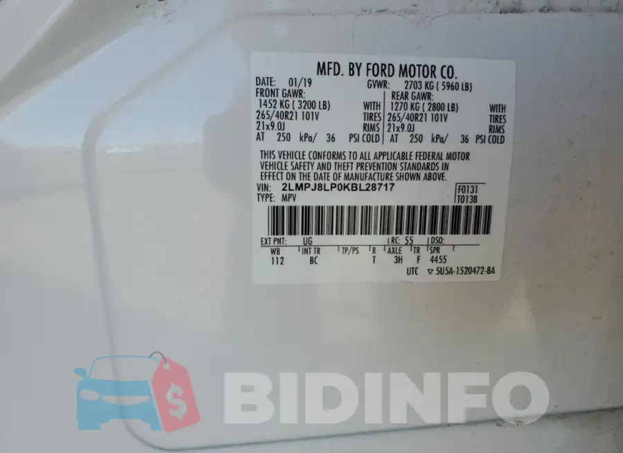 2LMPJ8LP0KBL28717 Photo# 13