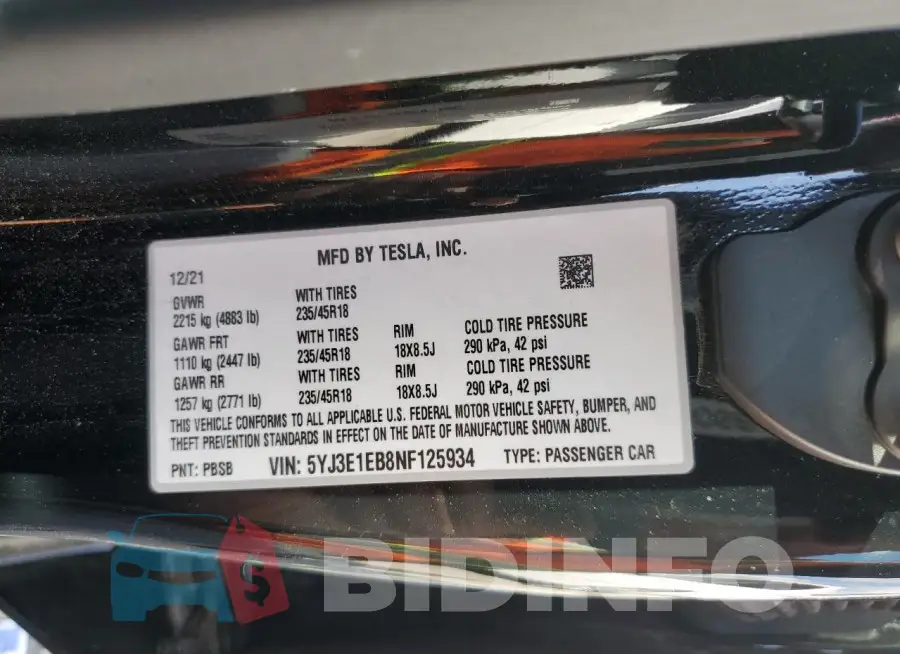 5YJ3E1EB8NF125934 Photo# 13