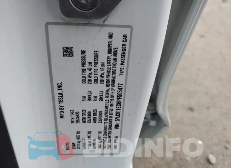 5YJ3E1EC6PF505477 Photo# 13