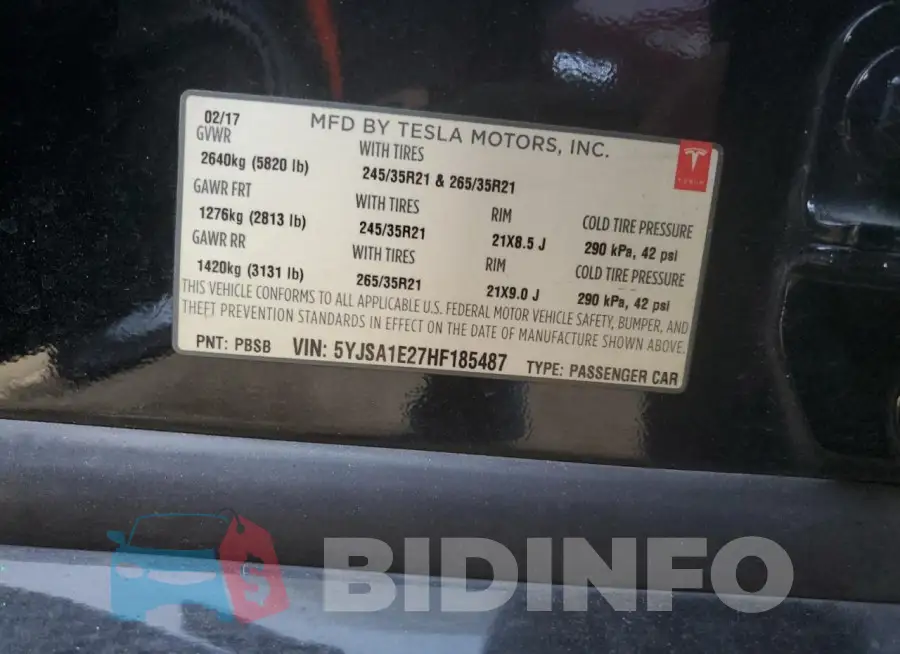 5YJSA1E27HF185487 Photo# 12