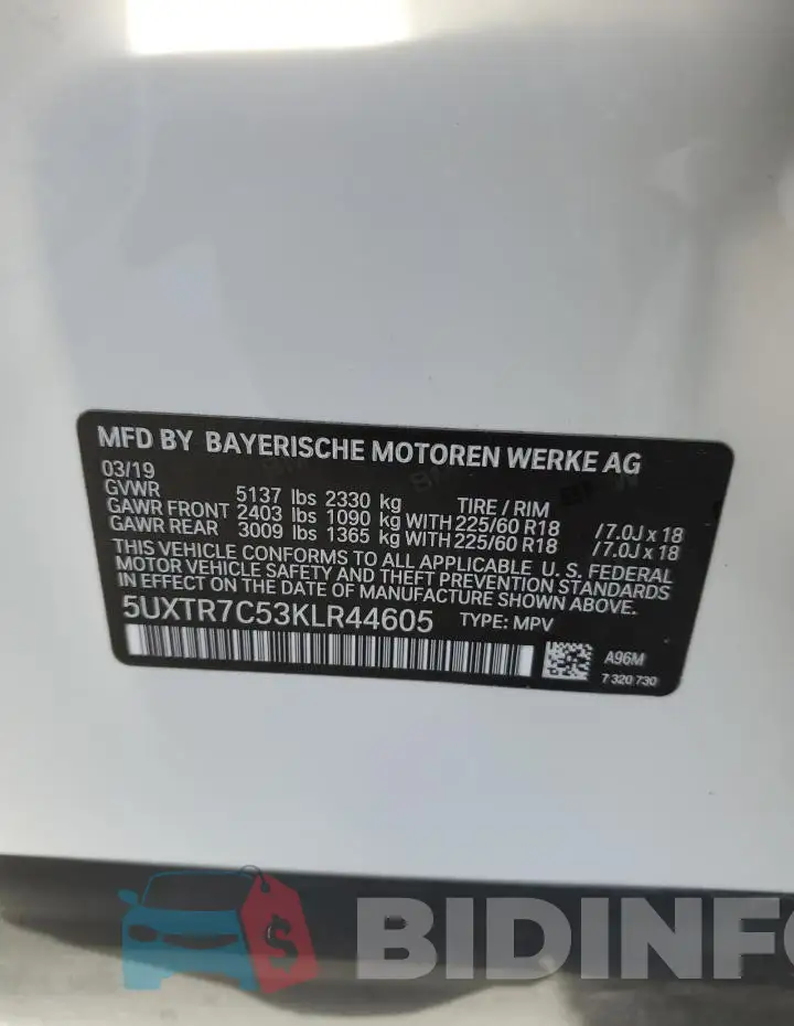 5UXTR7C53KLR44605 Photo# 12