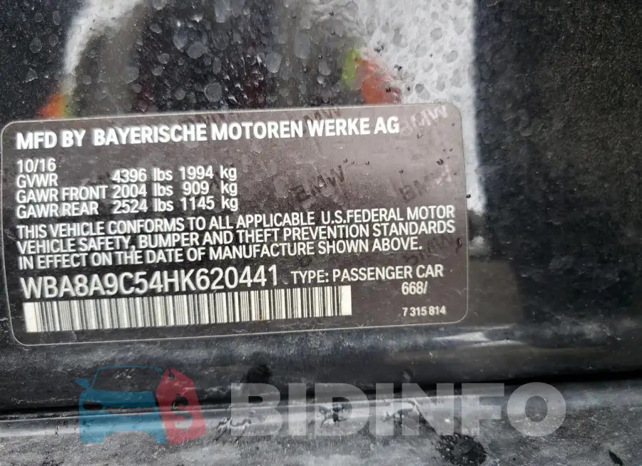 WBA8A9C54HK620441 Photo# 12