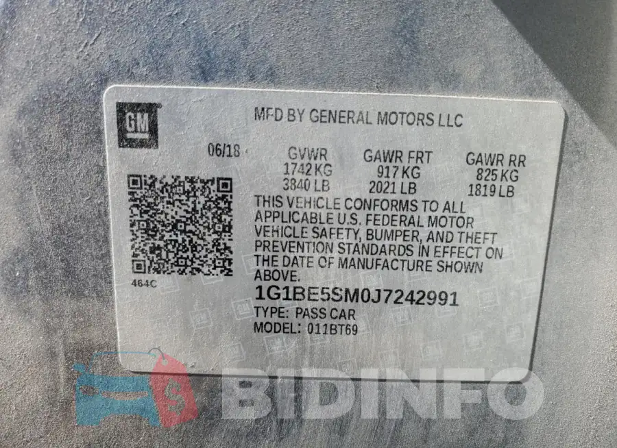 1G1BE5SM0J7242991 Photo# 12