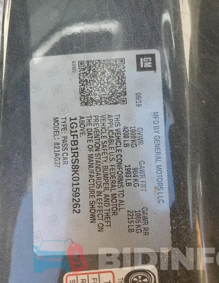 1G1FB1RS8K0159262 Photo# 13