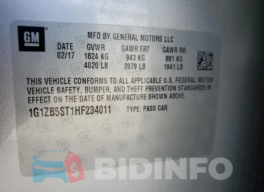 1G1ZB5ST1HF234011 Photo# 12