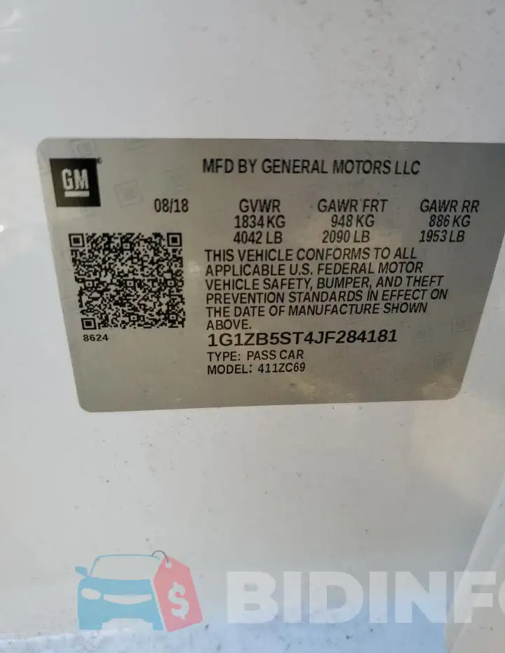 1G1ZB5ST4JF284181 Photo# 12