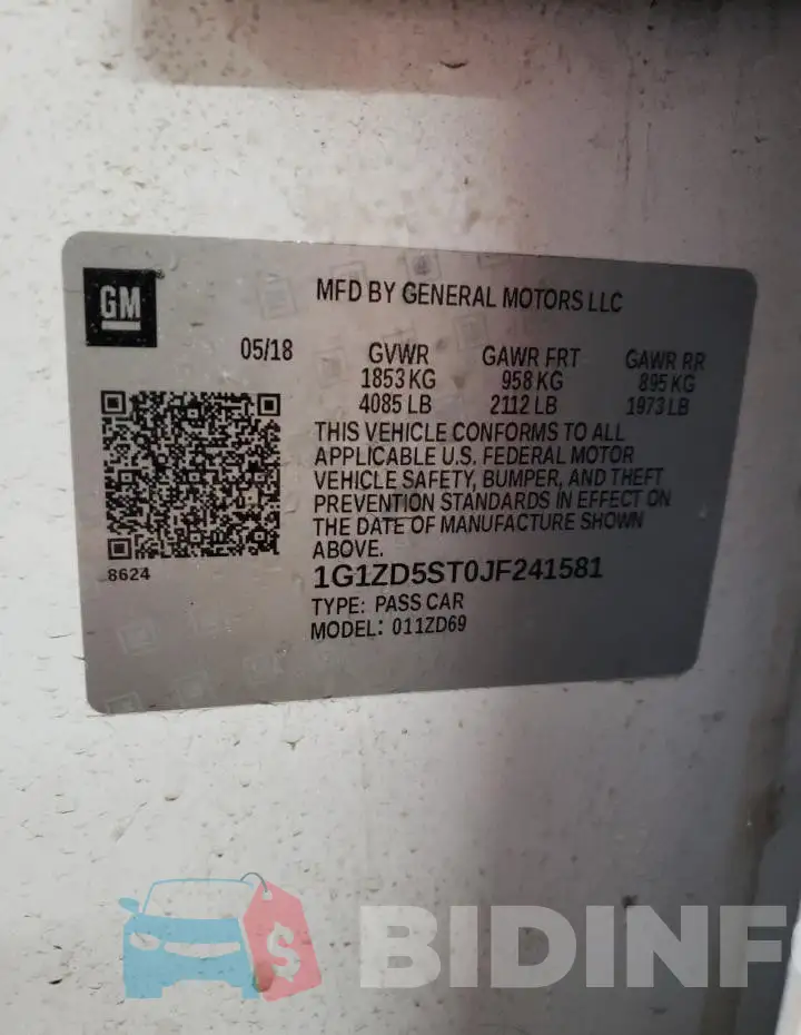 1G1ZD5ST0JF241581 Photo# 12
