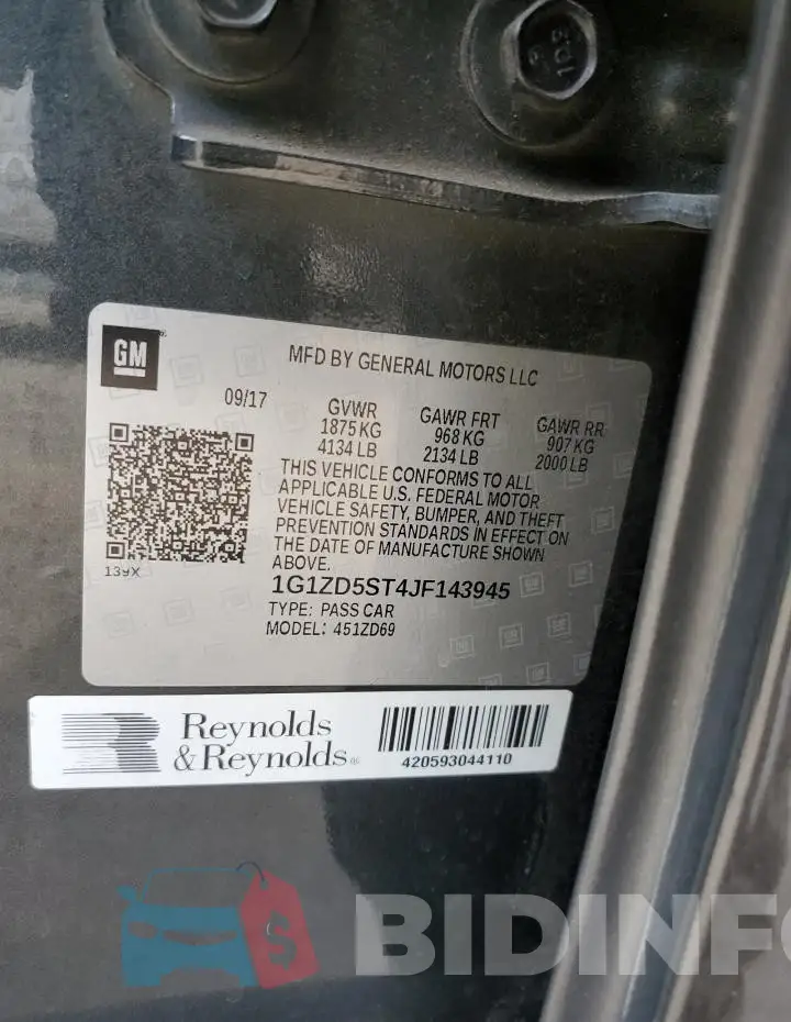 1G1ZD5ST4JF143945 Photo# 12