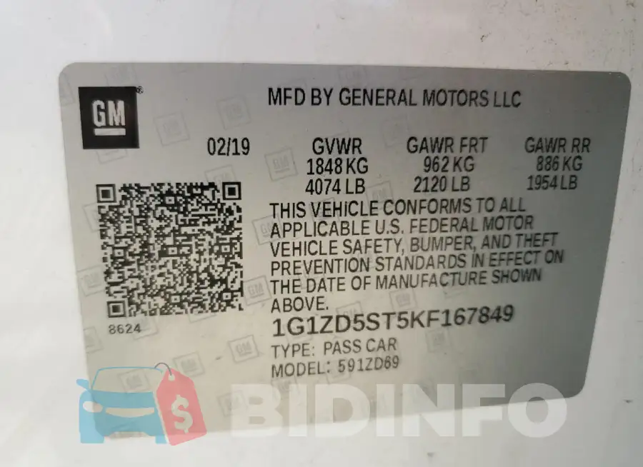 1G1ZD5ST5KF167849 Photo# 12